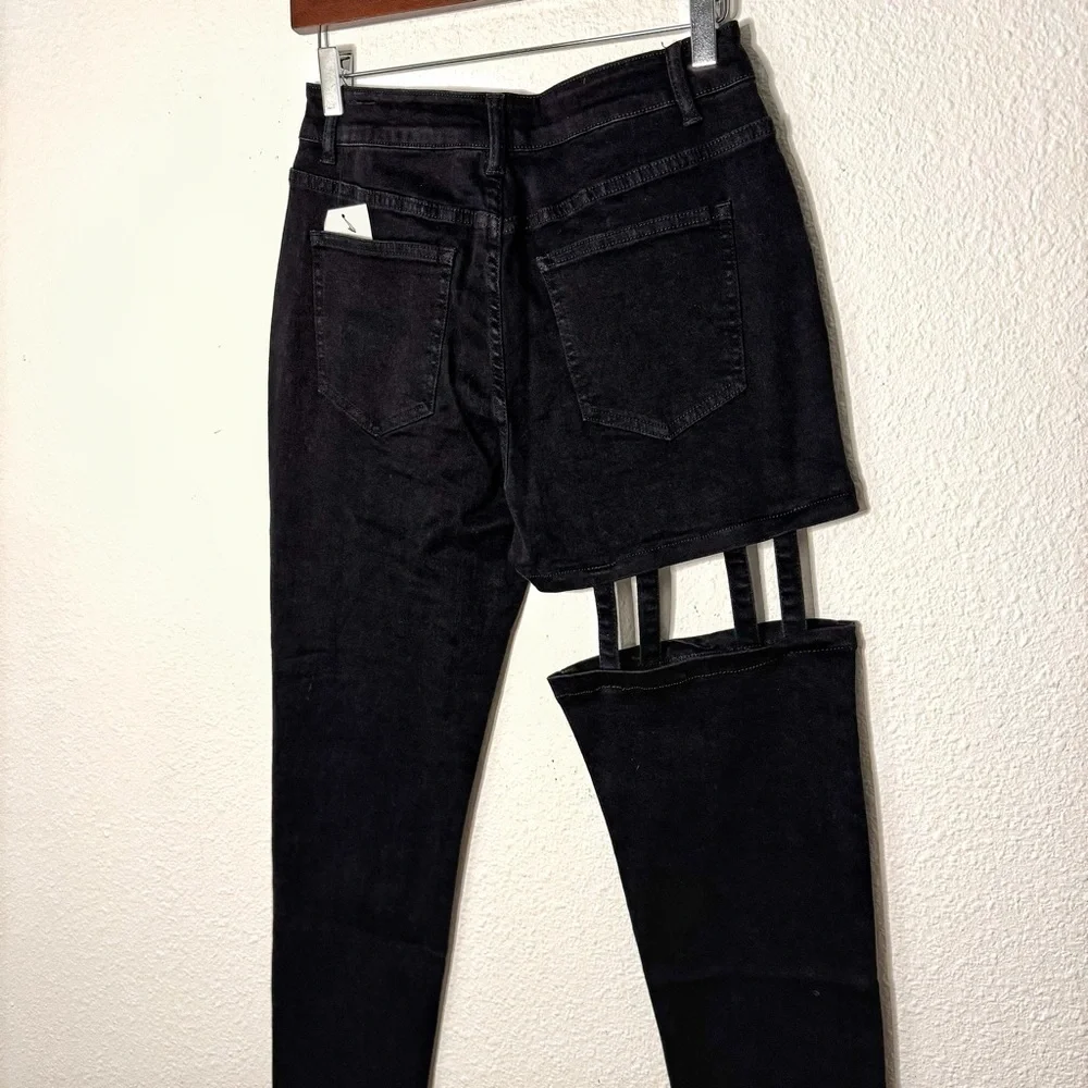 Forever 21 High-Rise leg ladder Cutout Jeans black size M or 26/27 NWT